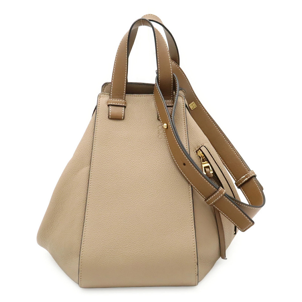 Loewe Hammock Star 2way Shoulder Bag Hobo Leather Beige Cream Brown